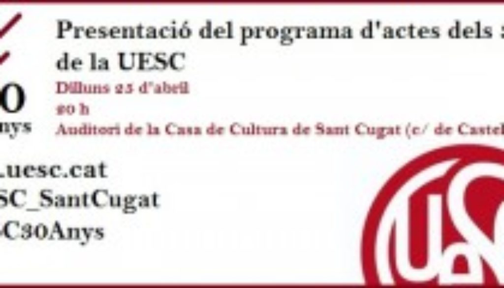 30 anys UESC presentacio programa activitats